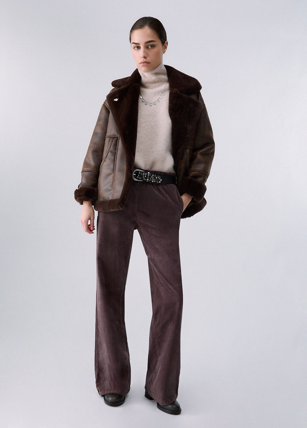 Corduroy Flare Pants dark brown Liu Jo - large image number 5