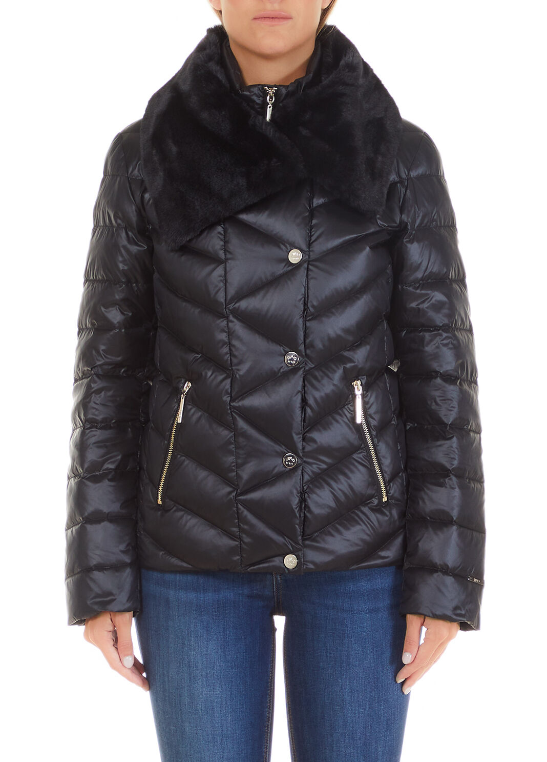 Doudoune slim avec col amovible noir Liu Jo - large image number 0