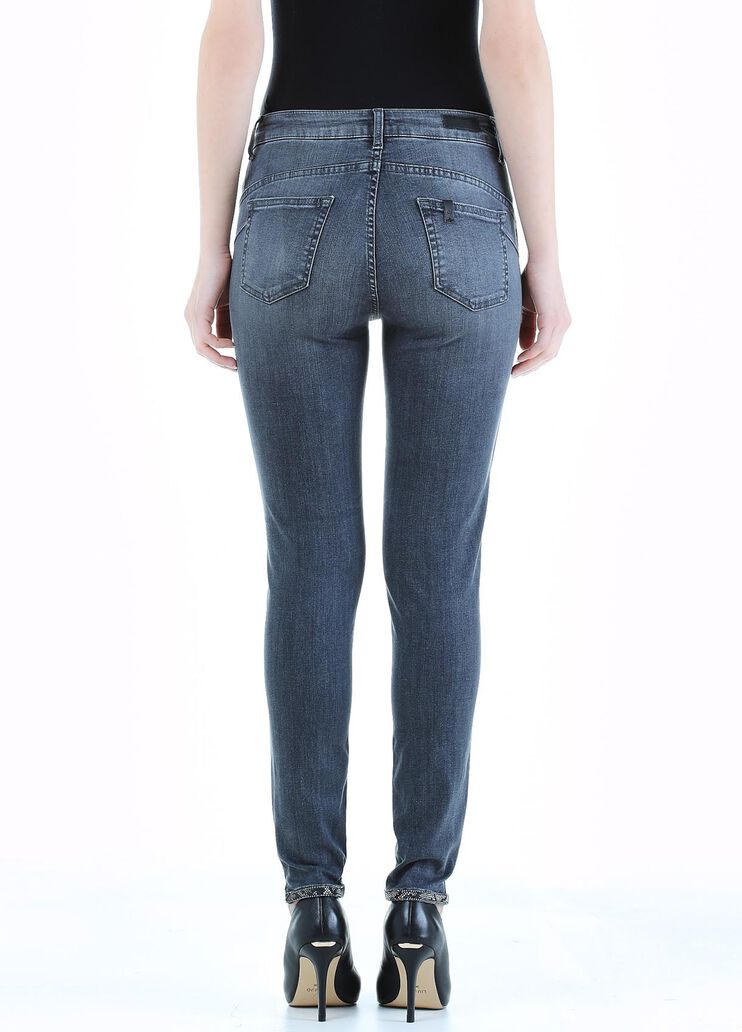 Jean skinny écoconçu avec strass denim gris Liu Jo - large image number 1