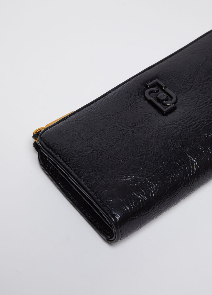 Large glossy zip-around wallet black Liu Jo - medium Large glossy zip-around wallet black Liu Jo - medium