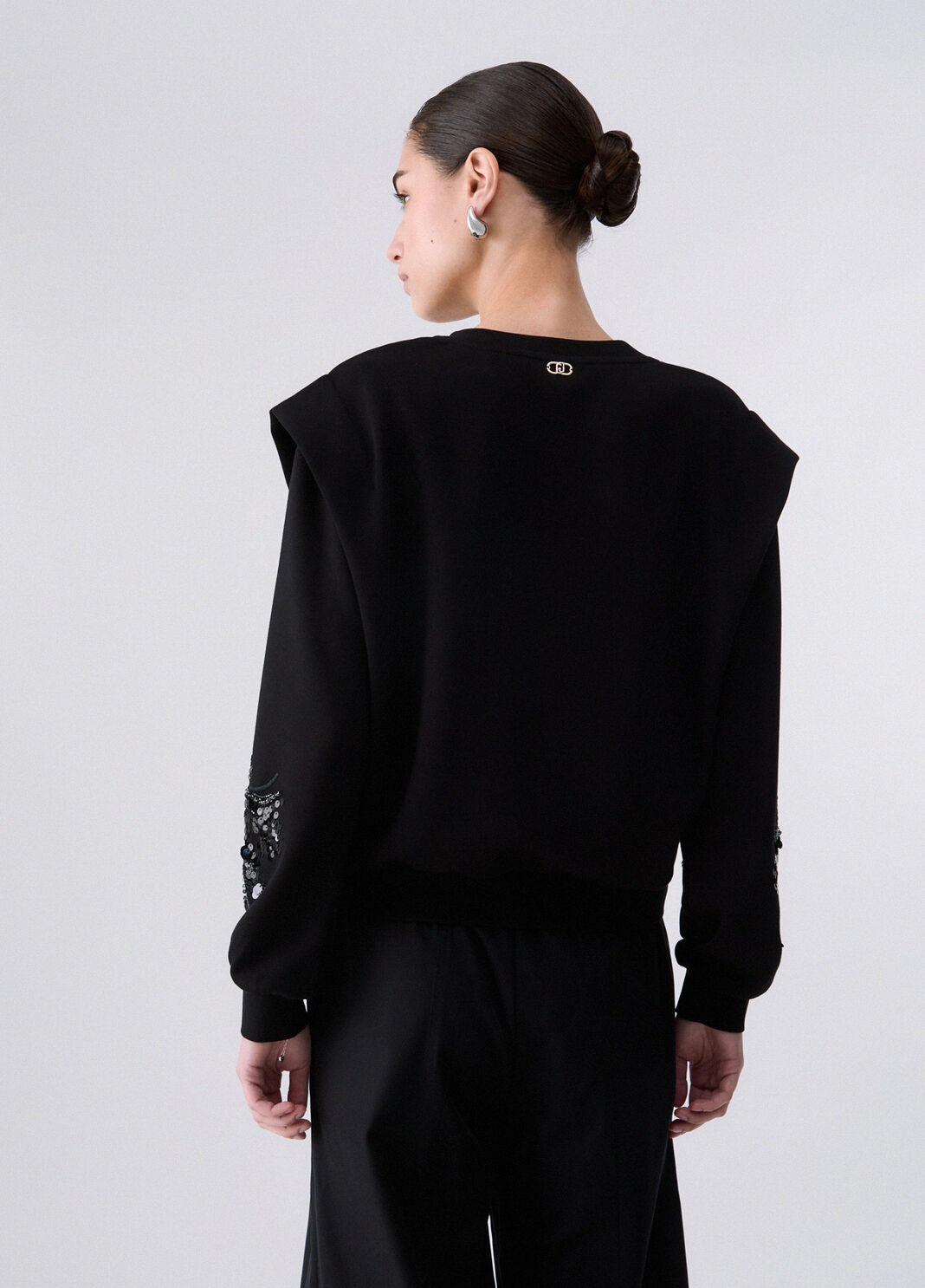 Sweatshirt with jewel embroidery black Liu Jo - large image number 1