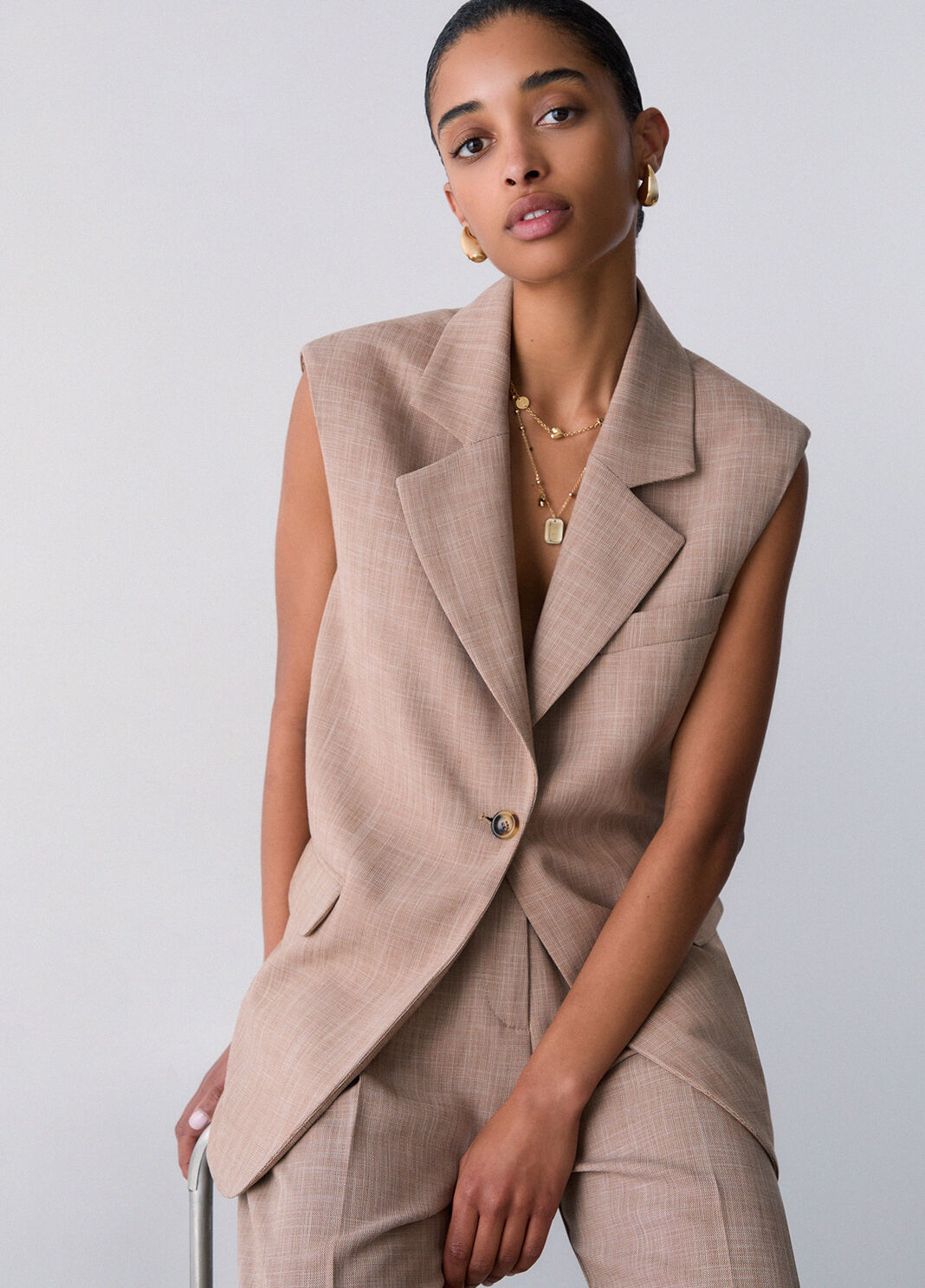 Vest with scarf biscuit Liu Jo - large image number 3