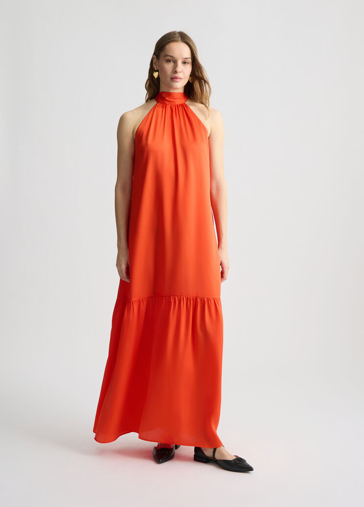 Long satin dress orange Liu Jo - medium Long satin dress orange Liu Jo - medium