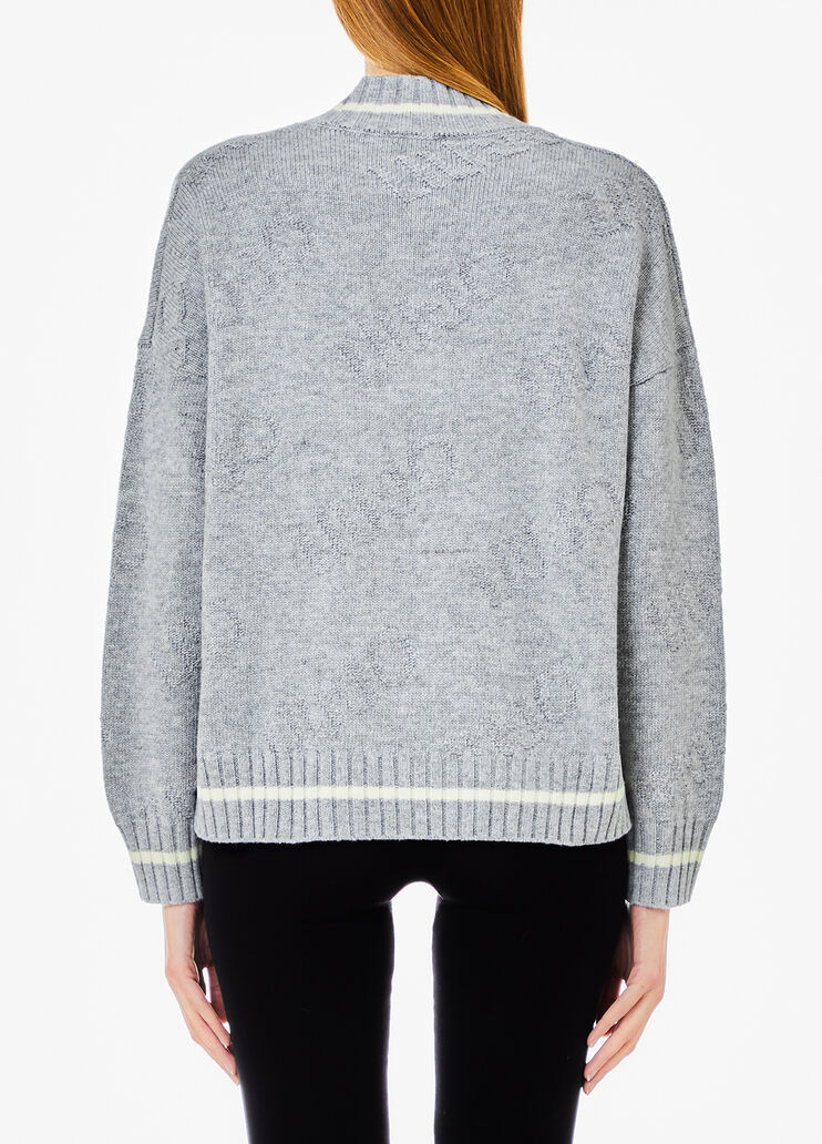 Pullover aus Wollgemisch mit Logo grau Liu Jo - medium Pullover aus Wollgemisch mit Logo grau Liu Jo - medium