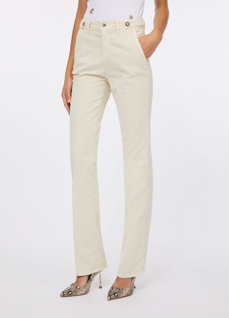 Pantalon bootcut en velours beige clair Liu Jo - large image number 0