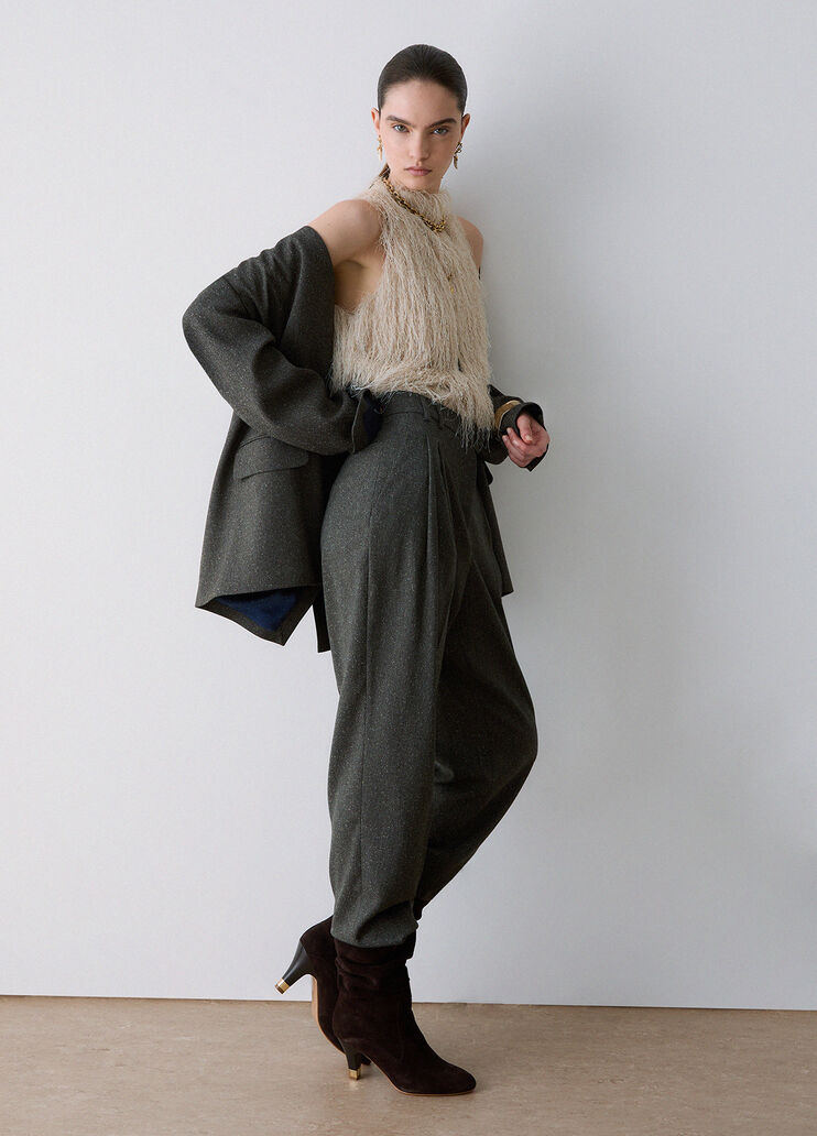 Tweed Trousers dark green Liu Jo - medium