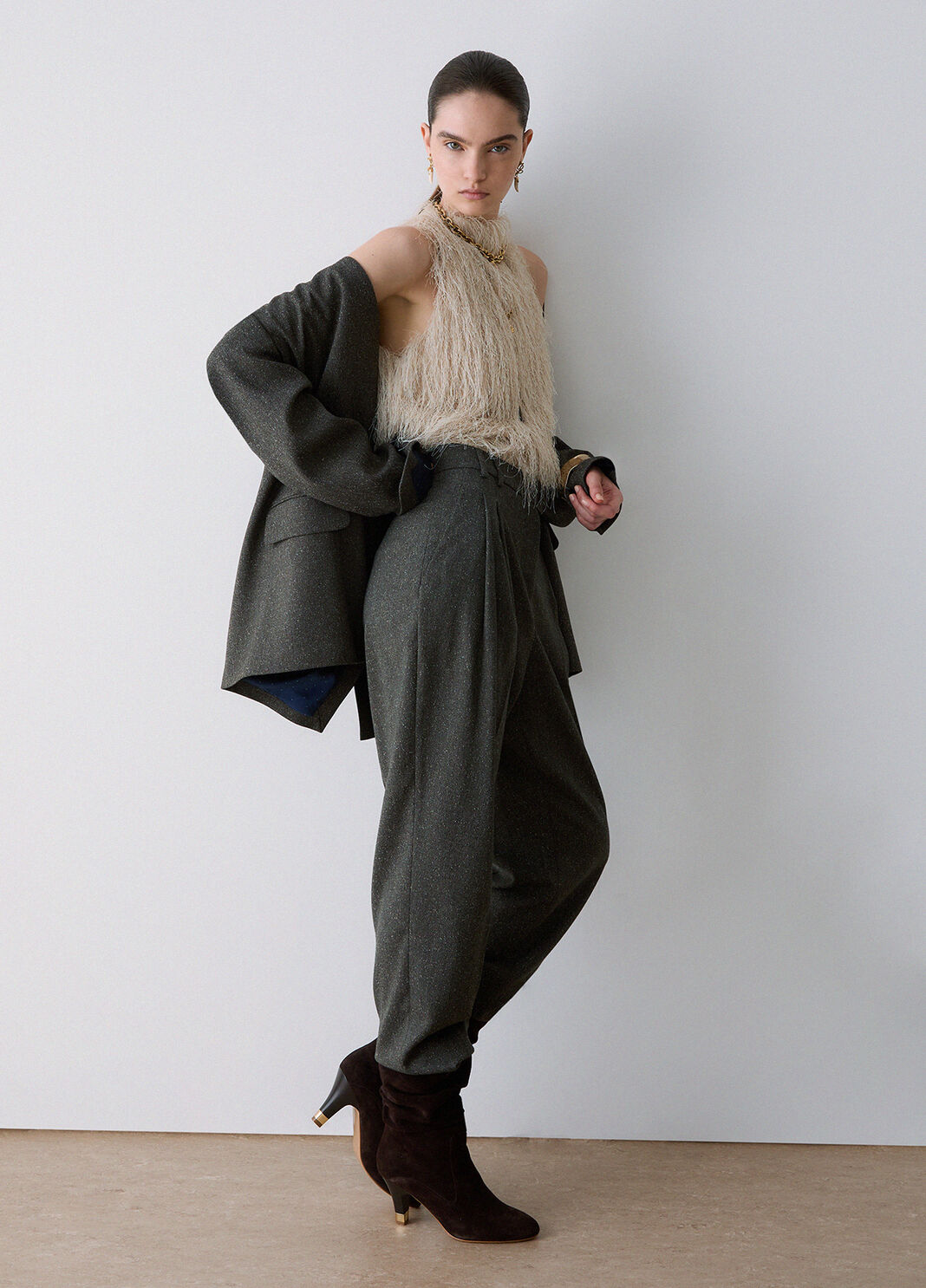 Trousers in tweed dark green Liu Jo - large image number 3