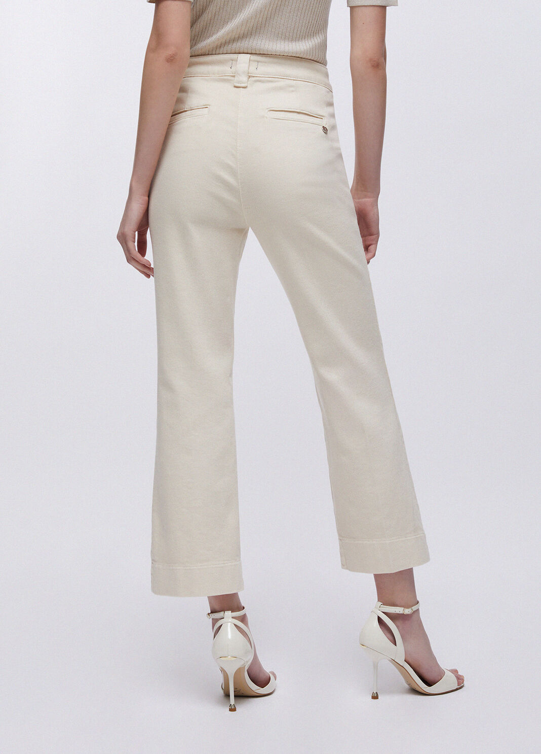 Cropped-Hose mit Schmuckstickereien Wei&szlig; Liu Jo - large image number 1