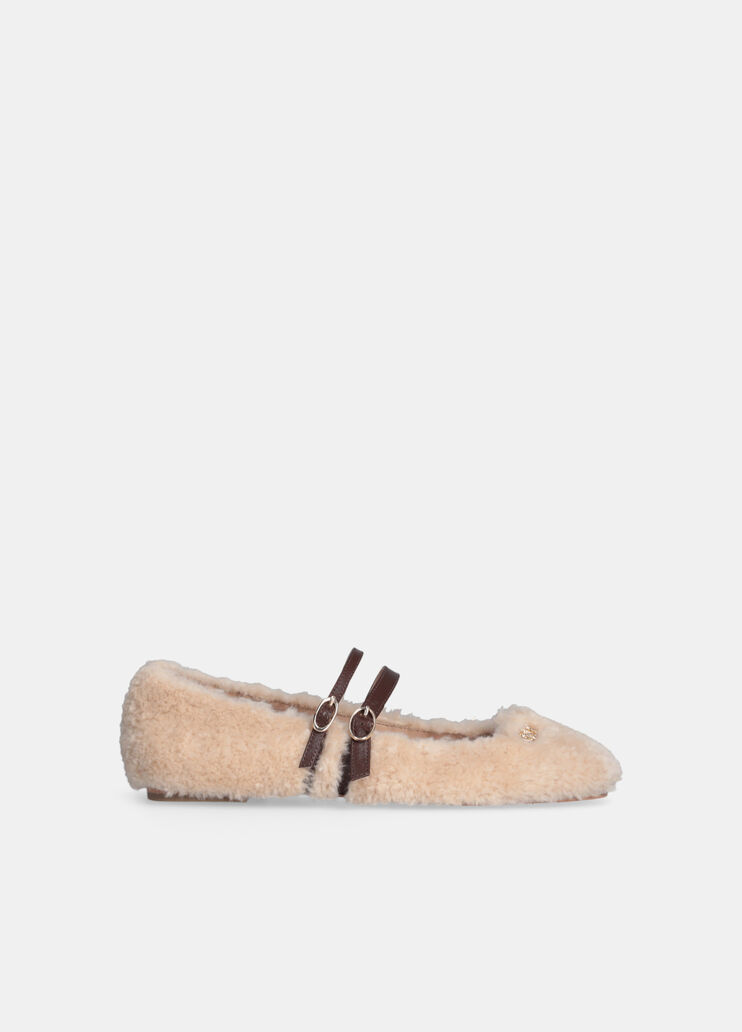 Shearling-effect ballet flats light beige Liu Jo - medium