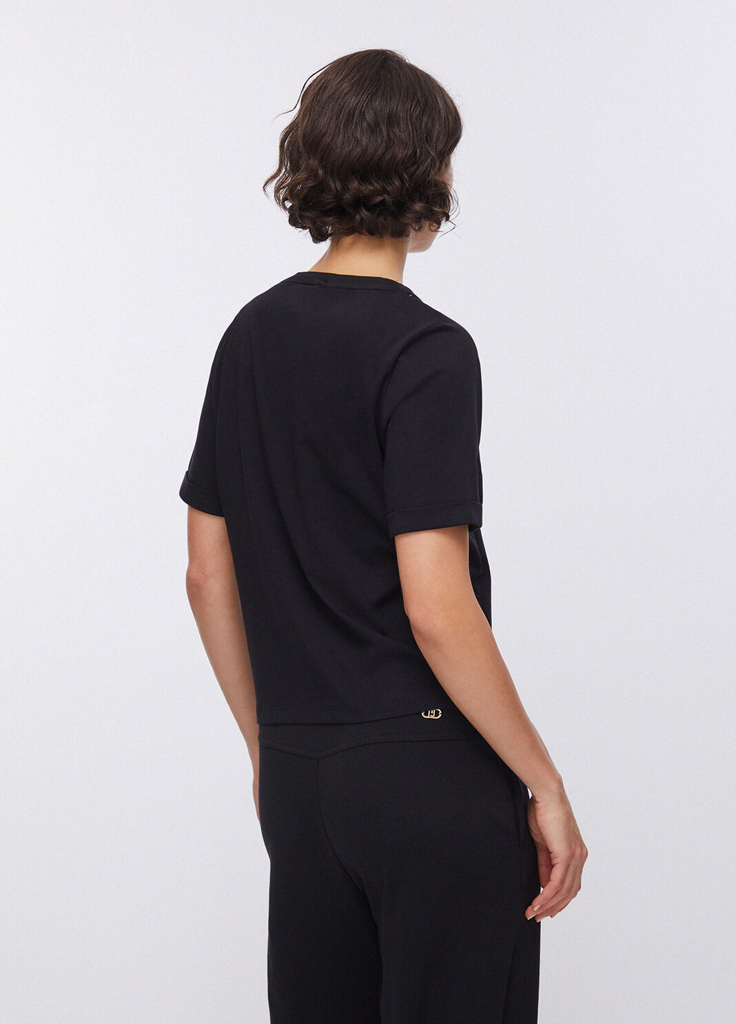 Camiseta con strass negro Liu Jo - large image number 1