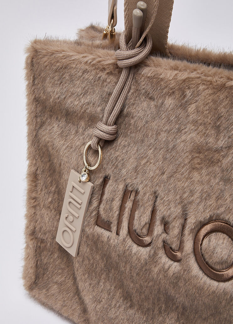 Bag tote large in teddy beige Liu Jo - medium