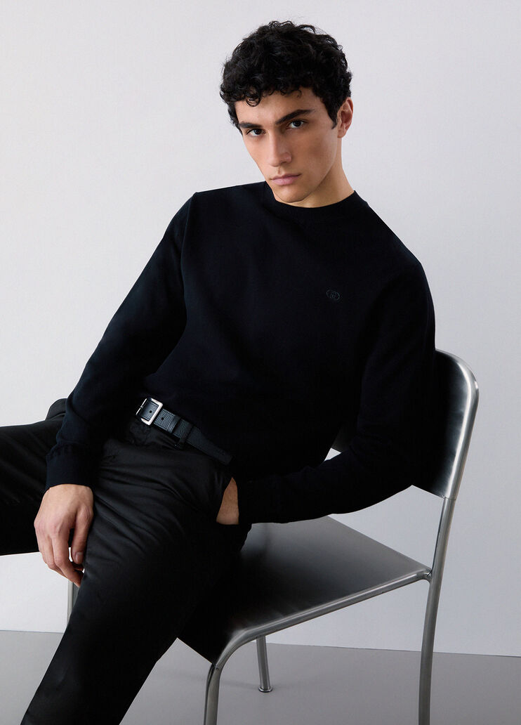 <li> Pull en cr&ecirc;pe de coton </li>
 noir Liu Jo - medium