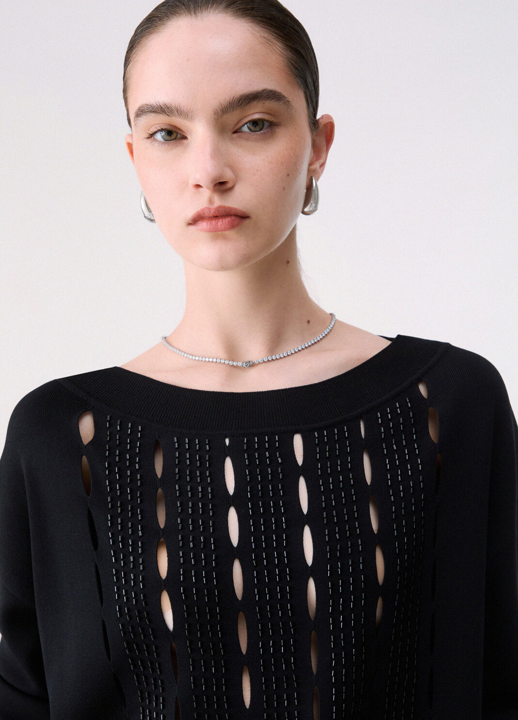 Strick mit Cut-outs bestickt schwarz Liu Jo - large image number 4