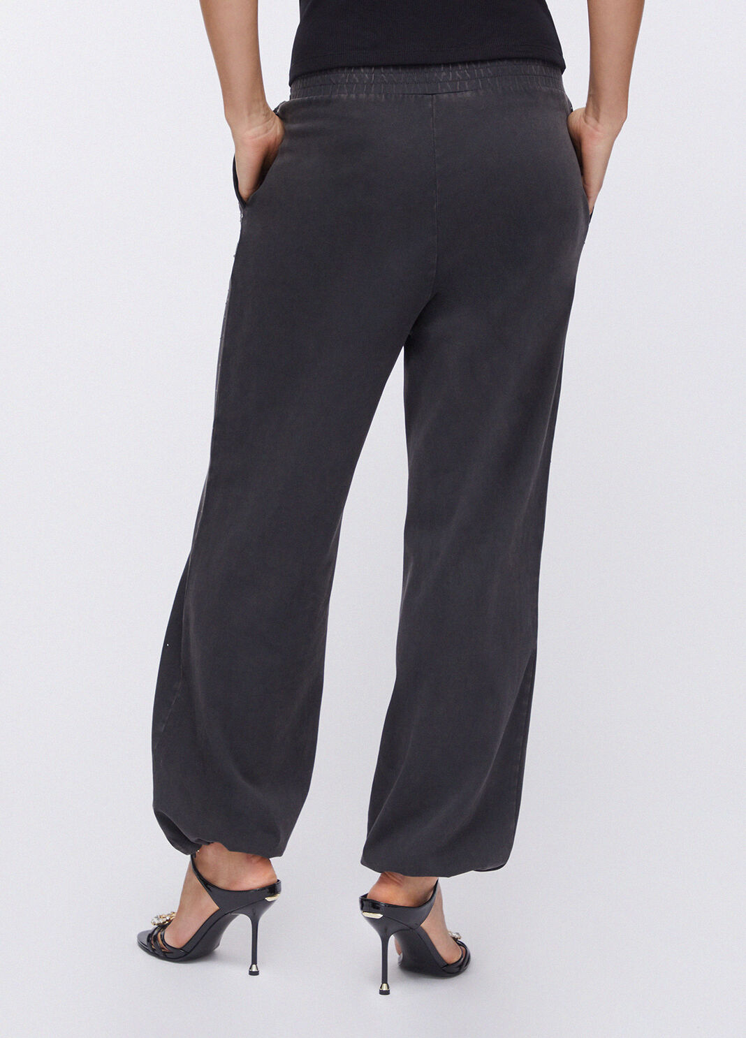 Faded jersey trousers with rhinestones black Liu Jo - large image number 1