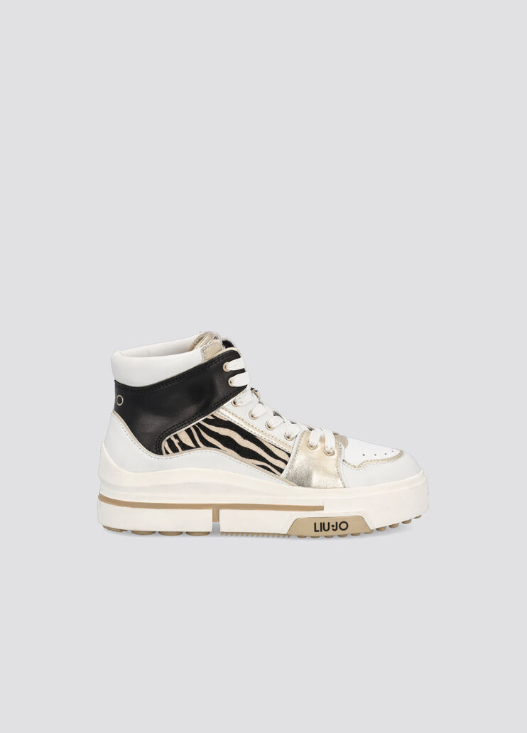 High-top sneakers with zebra print  Liu Jo - large image number 0
