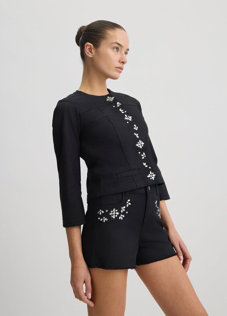 Black jacket with rhinestones black/stones Liu Jo - large image number 3 Black jacket with rhinestones black/stones Liu Jo - large image number 3