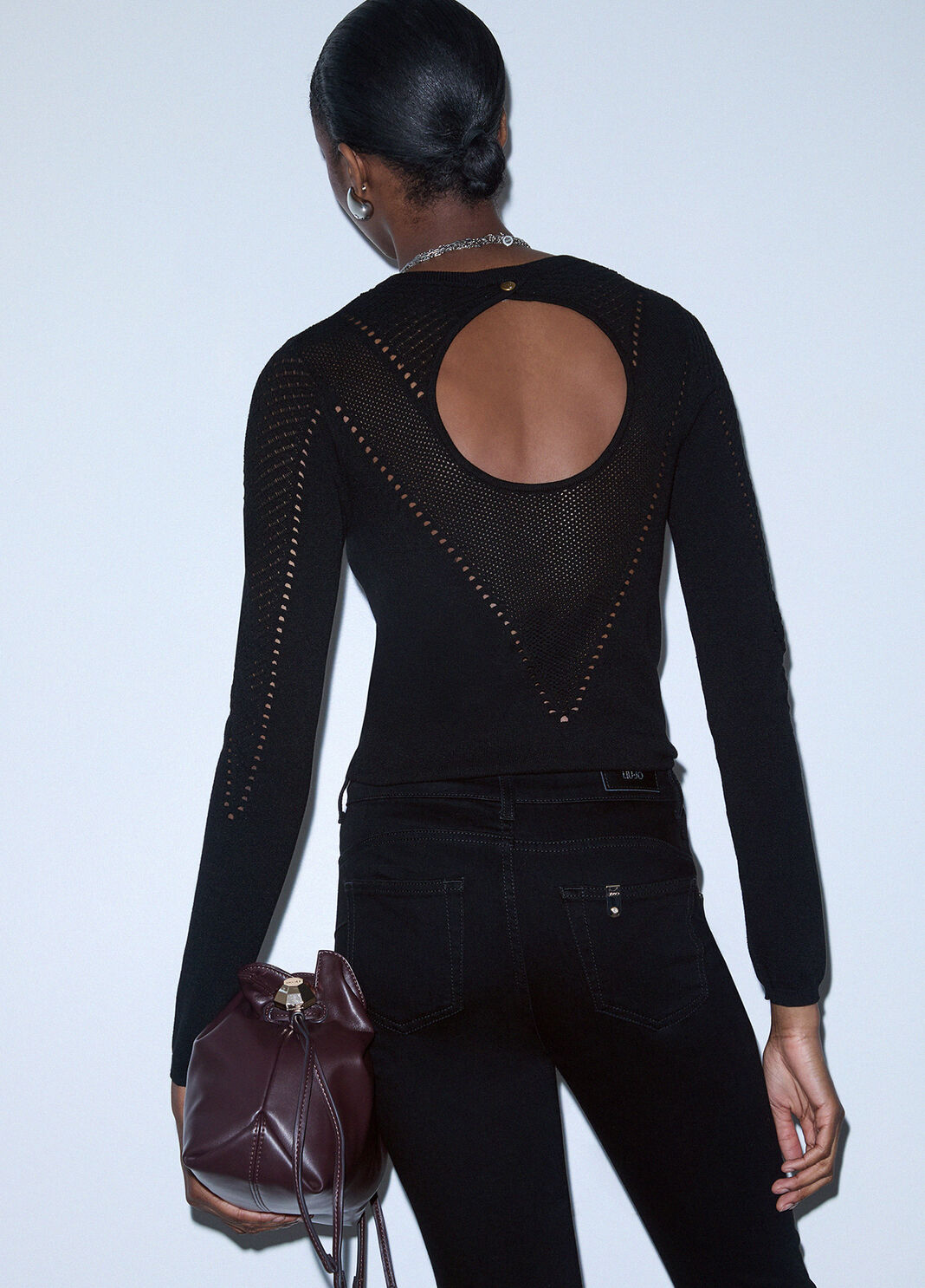 Knit Top with Cut-Out black Liu Jo - large image number 3