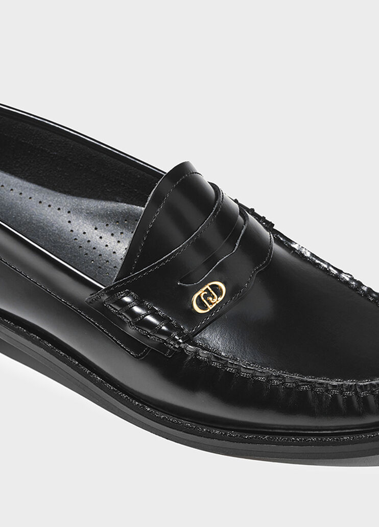 Black leather loafers black Liu Jo - large image number 4 Black leather loafers black Liu Jo - large image number 4