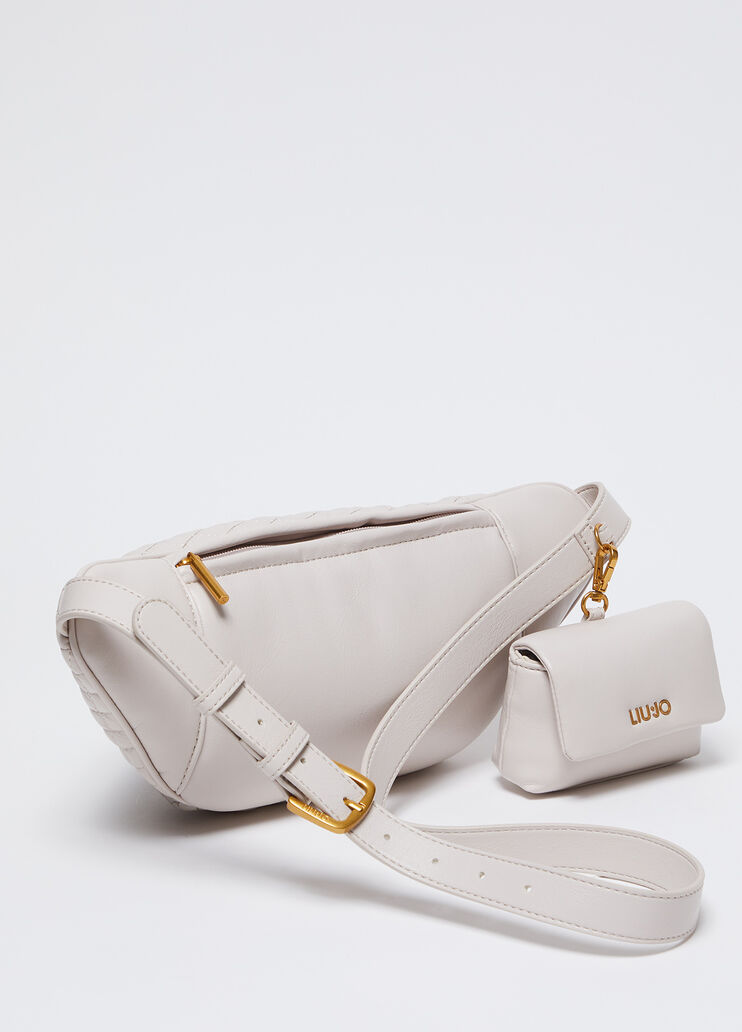 Marsupio matelassé con charm beige Liu Jo - large image number 1 Marsupio matelassé con charm beige Liu Jo - large image number 1
