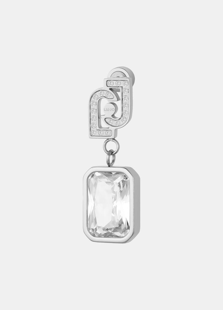 Glass crystal earrings silver Liu Jo - large image number 2 Glass crystal earrings silver Liu Jo - large image number 2