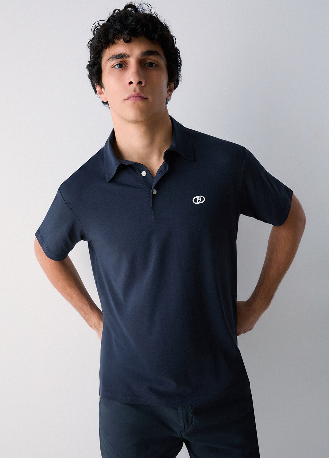 Polo-shirt with logo print dark blue Liu Jo - large image number 2