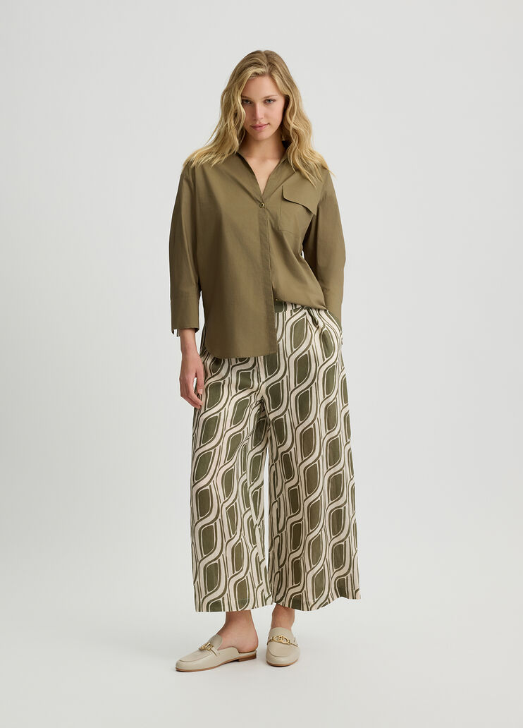 Cotton shirt with print green Liu Jo - large image number 5 Cotton shirt with print green Liu Jo - large image number 5