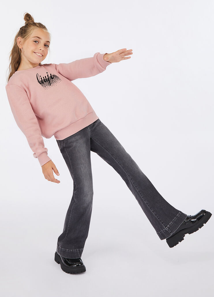 Cotton sweatshirt with logo pink Liu Jo - large image number 1 Cotton sweatshirt with logo pink Liu Jo - large image number 1