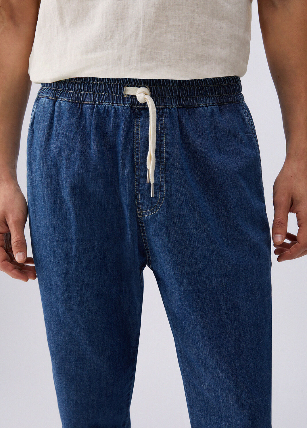 Lightweight denim joggers blue denim Liu Jo - large image number 4