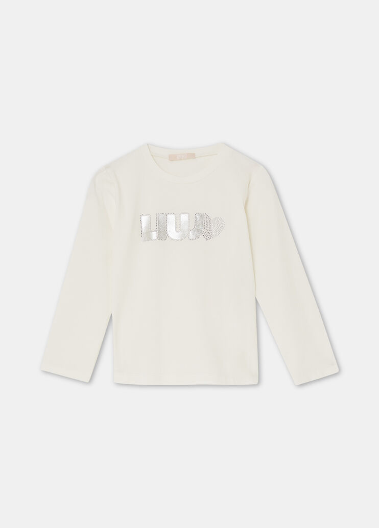 Cotton T-shirt with logo white Liu Jo - large image number 2