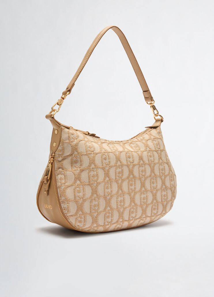 Jacquard shoulder bag with logo beige Liu Jo - large image number 2 Jacquard shoulder bag with logo beige Liu Jo - large image number 2