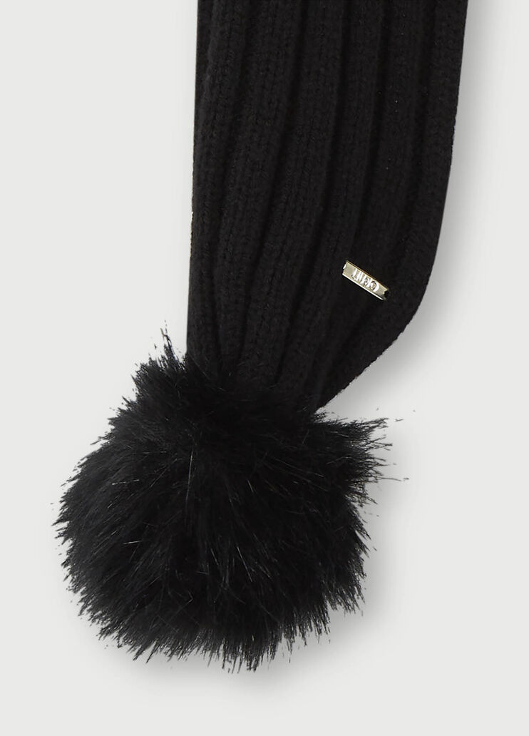 Scarf with pompoms Black Liu Jo - large image number 1