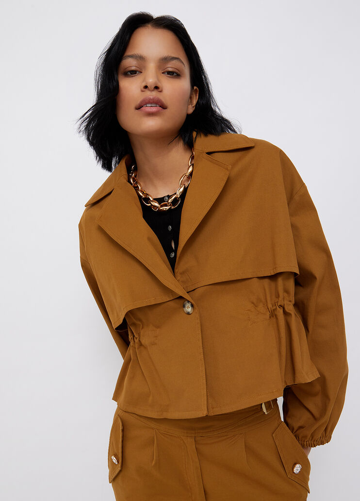 Gabardine jacket bronze Liu Jo - large image number 0  Gabardine jacket bronze Liu Jo - large image number 0