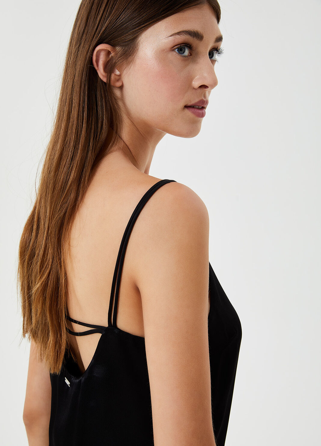 Long satin jumpsuit Black Liu Jo - large image number 2