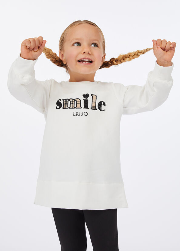 Cotton sweatshirt with embroidery white Liu Jo - large image number 0