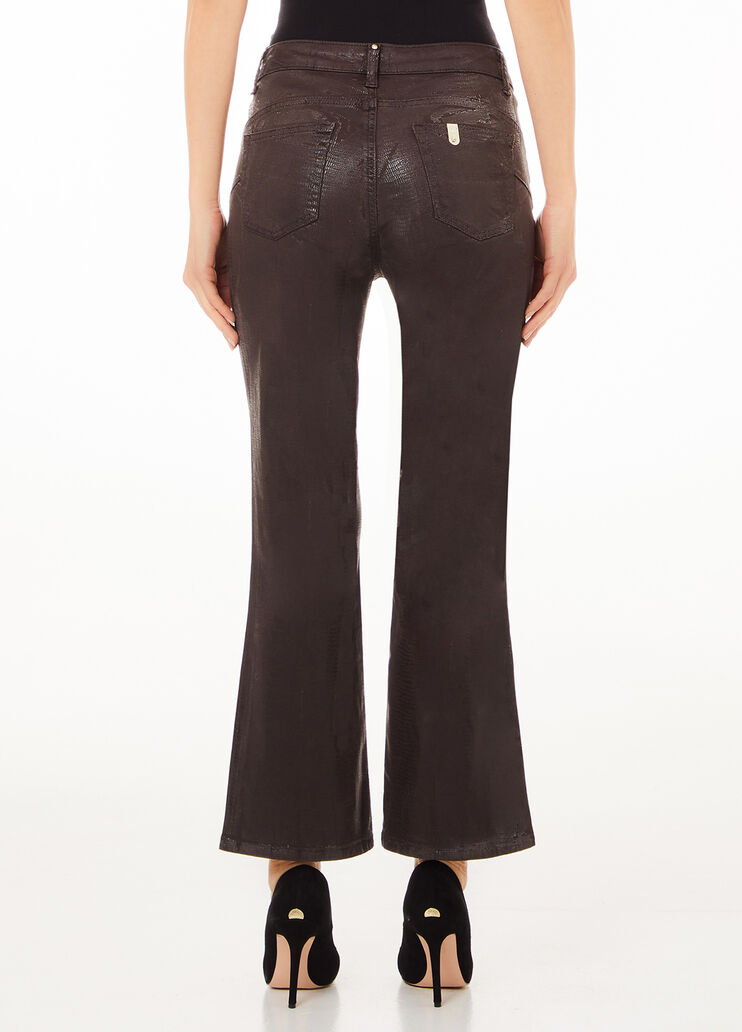 Printed satin trousers dark brown Liu Jo - large image number 1 Printed satin trousers dark brown Liu Jo - large image number 1