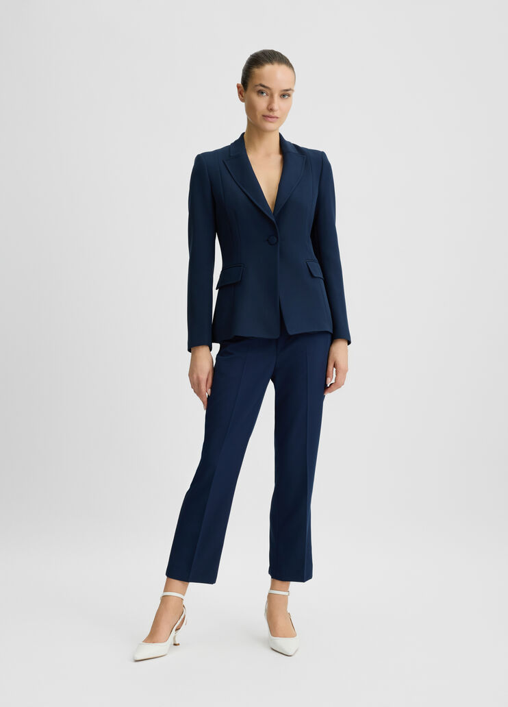 Cropped trousers with pleat navy blue Liu Jo - large image number 3 Cropped trousers with pleat navy blue Liu Jo - large image number 3