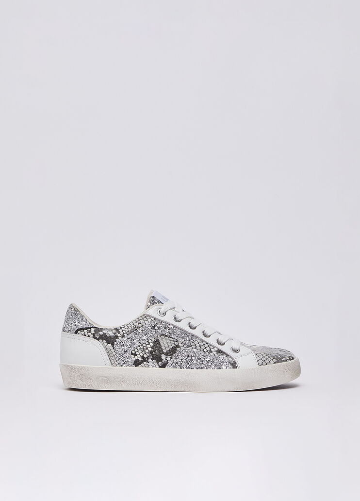 Sneakers Glitter Python-Optik Silber/Wei&szlig; Liu Jo - medium