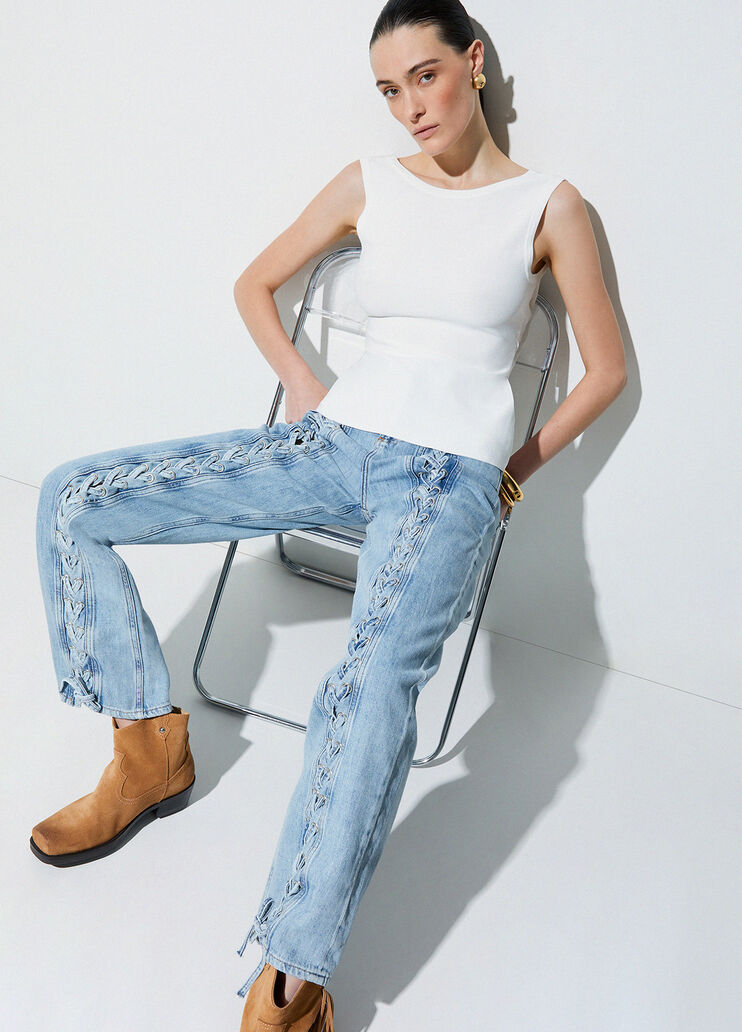 Flared jeans with braiding light denim Liu Jo - medium