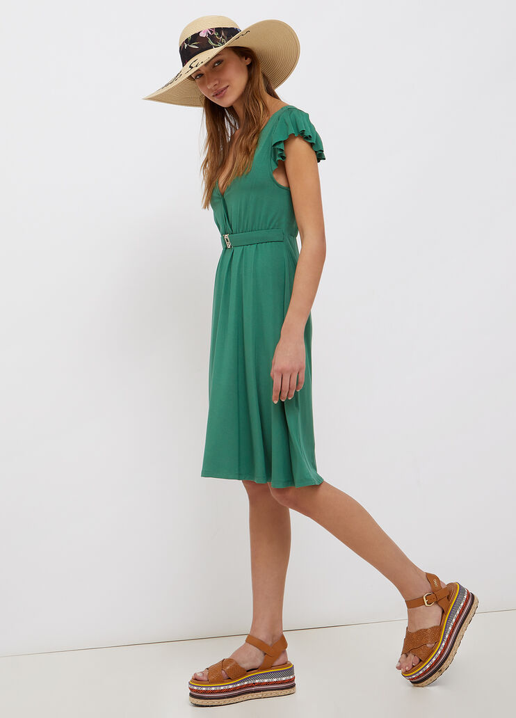 Vestido midi con logotipo verde musgo Liu Jo - large image number 3 Vestido midi con logotipo verde musgo Liu Jo - large image number 3