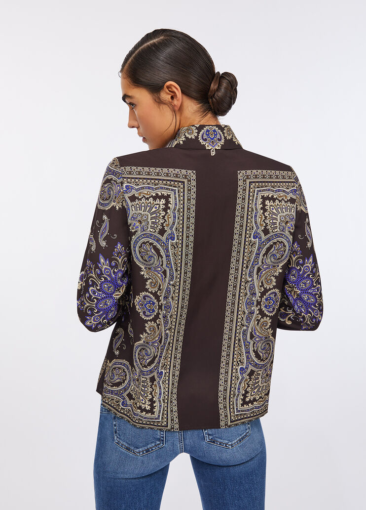 Printed twill shirt brown with print Liu Jo - large image number 1
