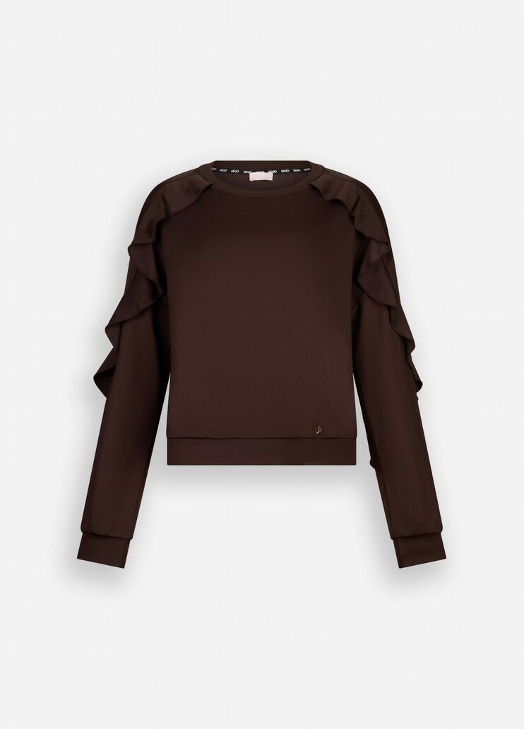 Sweatshirt with ruching chocolate Liu Jo - large image number 6