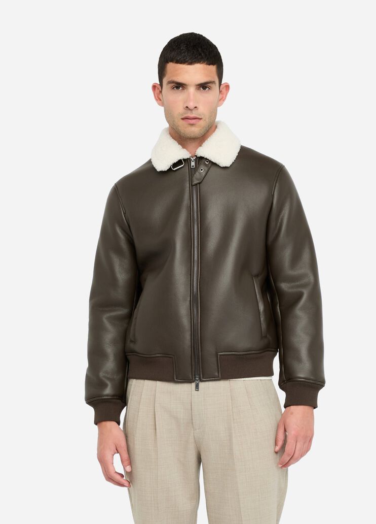 Coated fabric biker jacket dark chocolate brown Liu Jo - medium