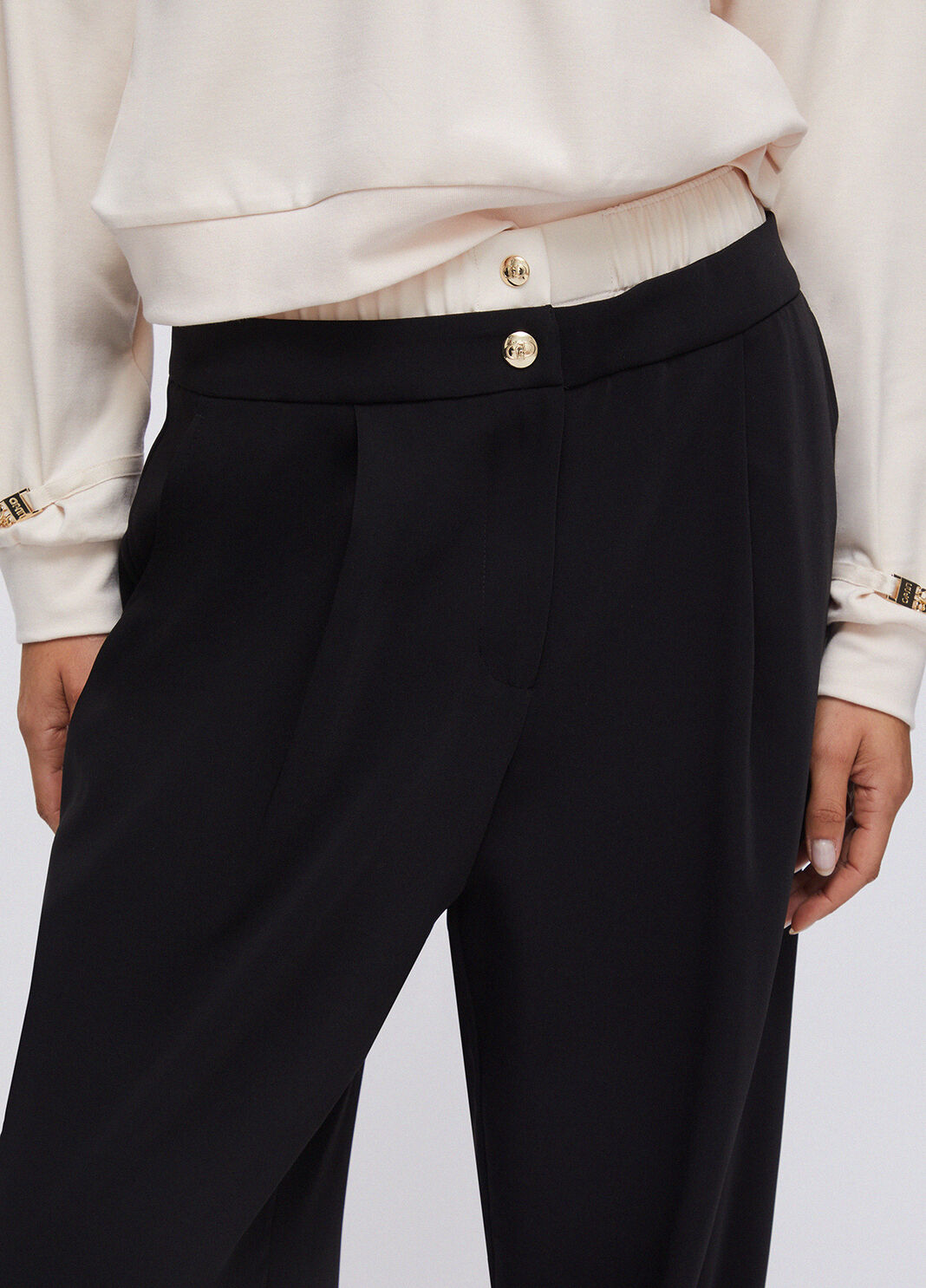 Trousers with double waistband black Liu Jo - large image number 4