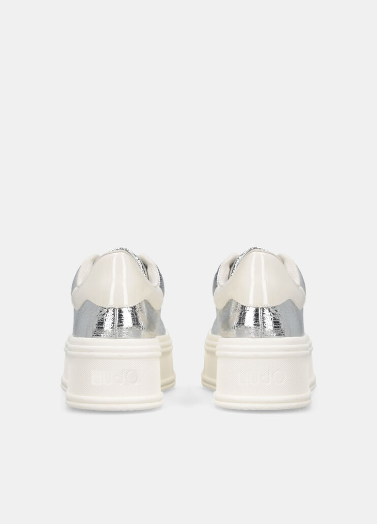 Cracked-effect sneakers silver Liu Jo - large image number 7 Cracked-effect sneakers silver Liu Jo - large image number 7