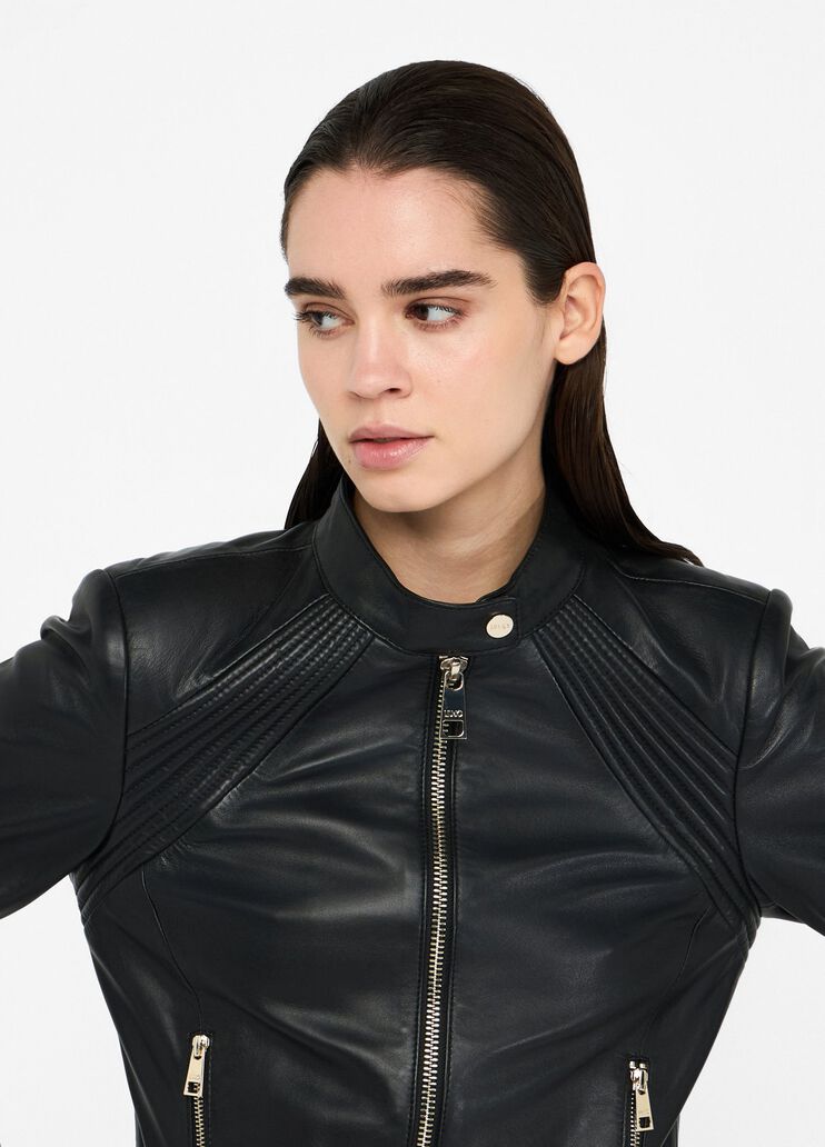 Leather biker jacket black Liu Jo - large image number 2 Leather biker jacket black Liu Jo - large image number 2
