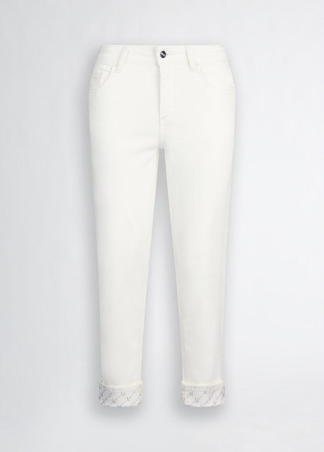 Pantalones cropped con vuelta blanco lana Liu Jo - large image number 3