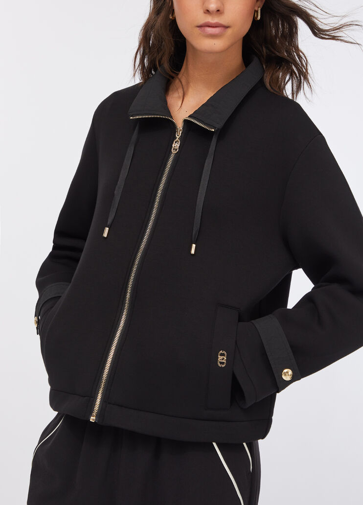 Scuba and nylon jacket black Liu Jo - large image number 4