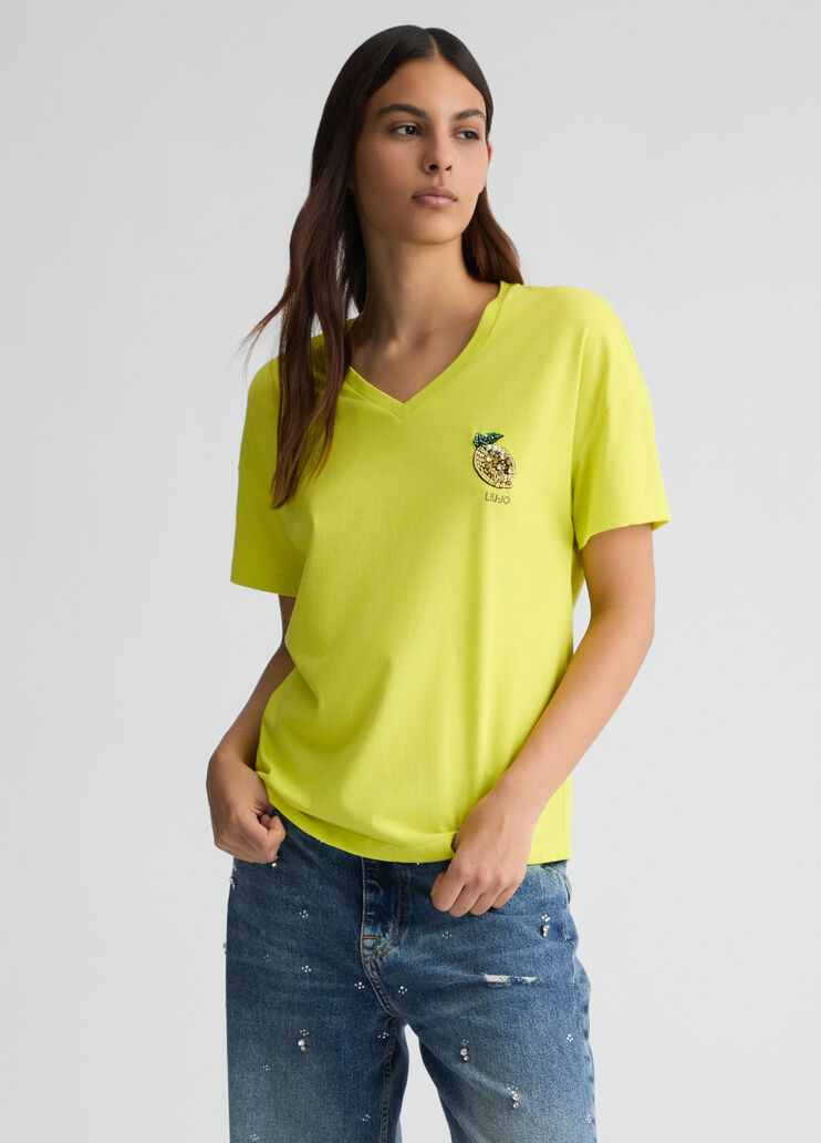 T-shirt with lemon yellow Liu Jo - large image number 0 T-shirt with lemon yellow Liu Jo - large image number 0