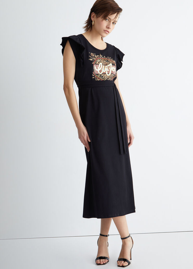 Robe écoconçue avec logo noir et animalier Liu Jo - large Robe écoconçue avec logo noir et animalier Liu Jo - large
