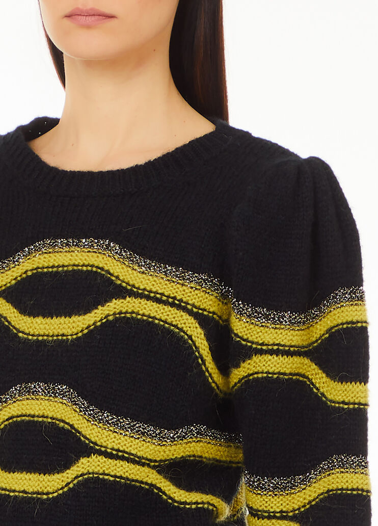 Alpaca-blend jacquard sweater black Liu Jo - large image number 2